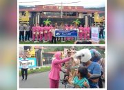 Polres Kepulauan Sangihe Bagikan Takjil Berkah Ramadan di Depan Mapolres