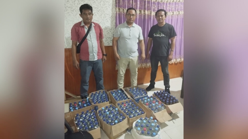 Polres Sangihe Sita 202 Botol Miras Ilegal Jenis Cap Tikus