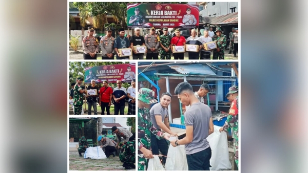 TNI-Polri Sangihe Gelar Bakti Sosial dan Berbagi Kasih Sambut Lebaran