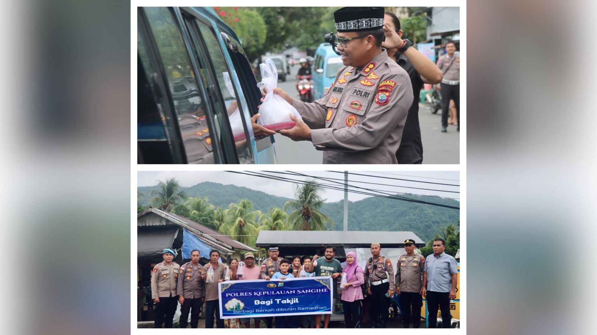 Kapolres Sangihe Bagi-bagi Takjil, Wujudkan Kepedulian di Bulan Ramadhan