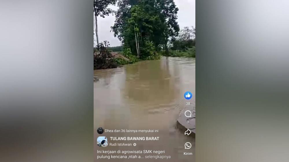 Warga Tulang Bawang Tengah Keluhkan Pintu Air Agro Wisata SMK Pulang Kencana Picu Banjir Bandang