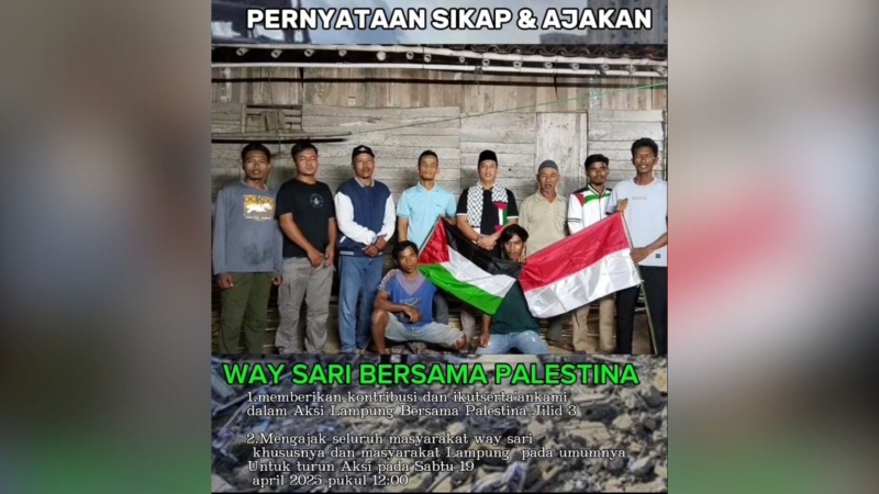 Kades Way Sari Jadi Teladan, Ajak Warga Lintas Agama Solidaritas untuk Palestina