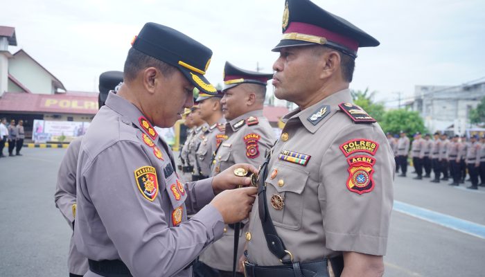 Kapolres Lhokseumawe Pimpin Sertijab Kabag Ops, Kasat Lantas, dan Kasat Binmas
