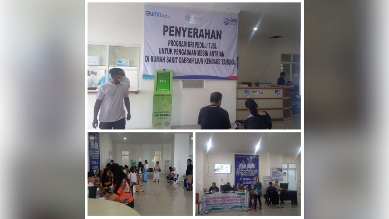 BRI Tahuna Bantu RS Liun Kendage dengan Mesin Antrean Modern