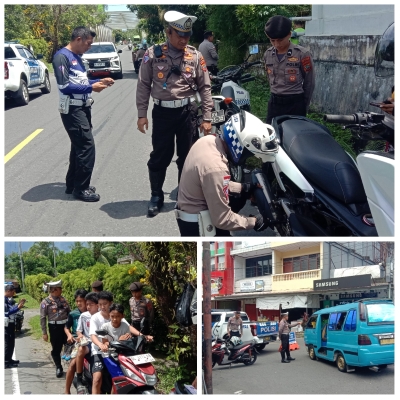 Satlantas Polres Sangihe Gencar Razia Knalpot Brong di Tahuna