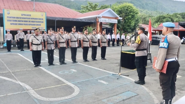 Empat Perwira Polres Sangihe Rotasi Jabatan, Kapolres Tekankan Integritas