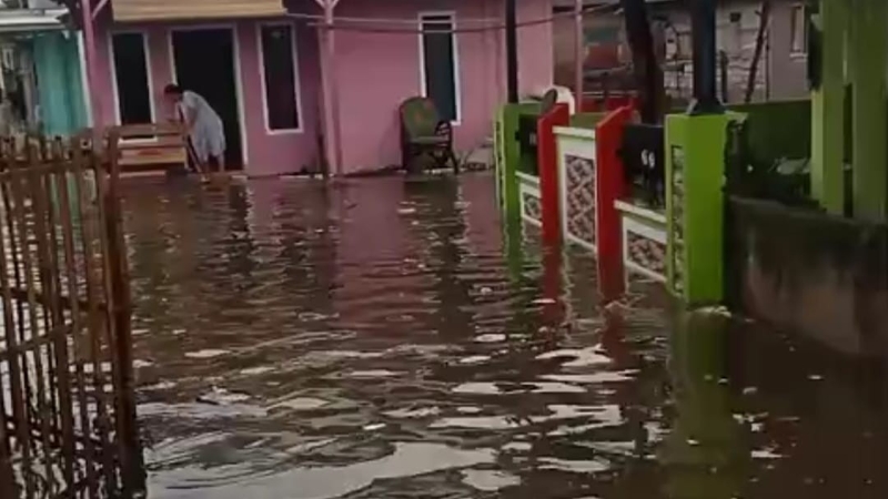 Banjir Rob Terjang Pesisir Kota Agung Tanggamus, Puluhan Rumah Terendam