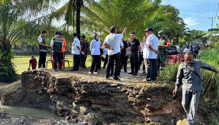 Plt Bupati Way Kanan Tinjau Gorong-Gorong Ambruk di Kampung Tanjung Dalam