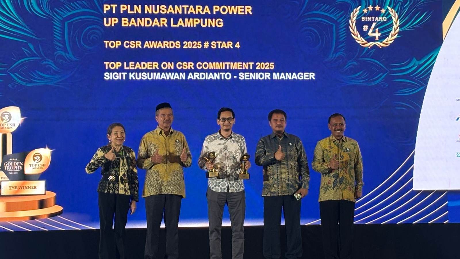 PLN NP UP Bandar Lampung Raih Penghargaan TOP CSR 2025 Dua Tahun Berturut-turut