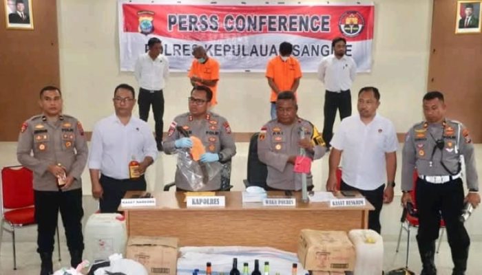 Polres Sangihe Ungkap Kasus Miras Ribuan Liter hingga Penganiayaan