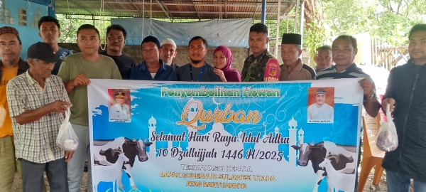 Rivandi Malibu Salurkan Daging Kurban ke Sejumlah Masjid di Sangihe