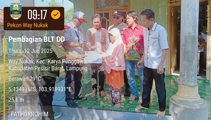 Pemerintah Pekon Way Nukak Salurkan BLT-DD Tahap I Tahun 2025 kepada 10 KPM