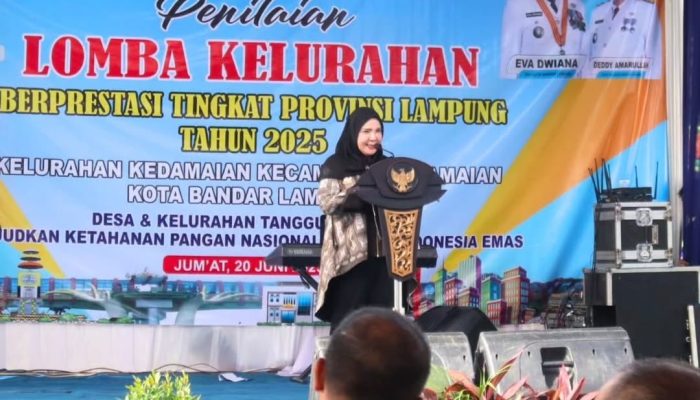 Wali Kota Eva Dwiana Hadiri Penilaian Lomba Kelurahan Berprestasi Tingkat Provinsi Lampung 2025 di Kedamaian