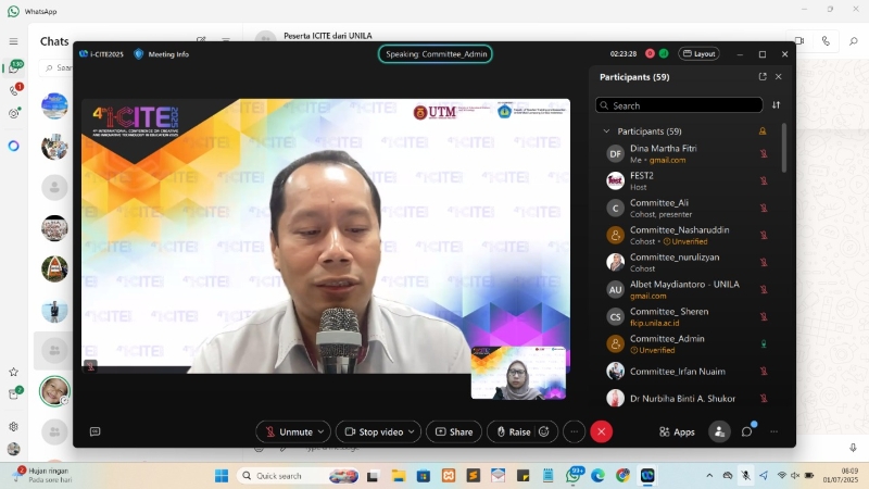 FKIP Unila dan UTM Sukses Gelar i-CITE 2025: Dorong Transformasi Pendidikan Abad 21