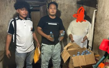 Satresnarkoba Polres Sangihe Sita Puluhan Botol Miras Tanpa Izin Edar di Manganitu