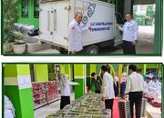 Kepala Madrasah dan sejumlah petugas dan guru MTsN 1 Bandar Lampung menyiapkan serta membagikan kotak makanan kepada para siswa dalam pelaksanaan perdana Program Makan Bergizi Gratis (MBG).