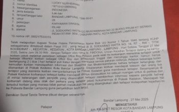 Ketua LSM KAKI Lampung Laporkan Mantan OB atas Dugaan Pencemaran Nama Baik