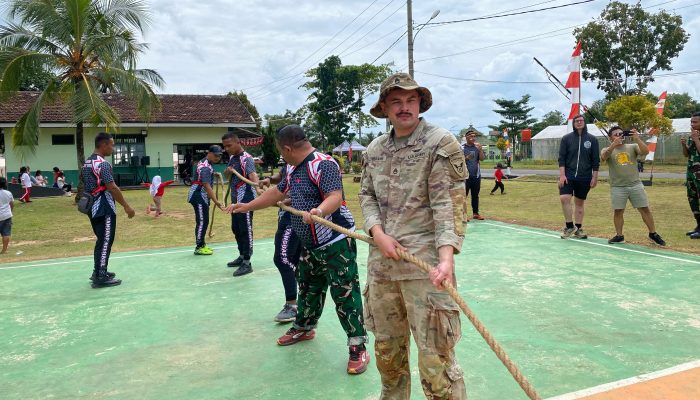 Seru! TNI dan US Army Ramaikan HUT RI dengan Lomba Rakyat di Way Kanan