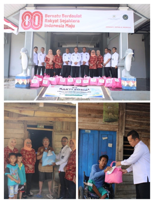 Peringati HUT ke-80 RI, Lapas Kotaagung Beri Bantuan Sembako untuk Warga Sekitar