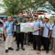 Bupati Lampung Selatan Radityo Egi Pratama menyerahkan bantuan alat mesin pertanian berupa combine harvester kepada Gapoktan Margo Tani Desa Sukatani, Kecamatan Kalianda, Jumat (20/6/2025).