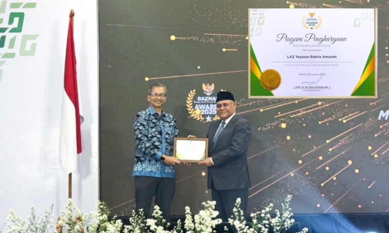 Bakrie Amanah Raih Penghargaan LAZ Terbaik, Sukses Antarkan Mustahik Jadi Muzaki