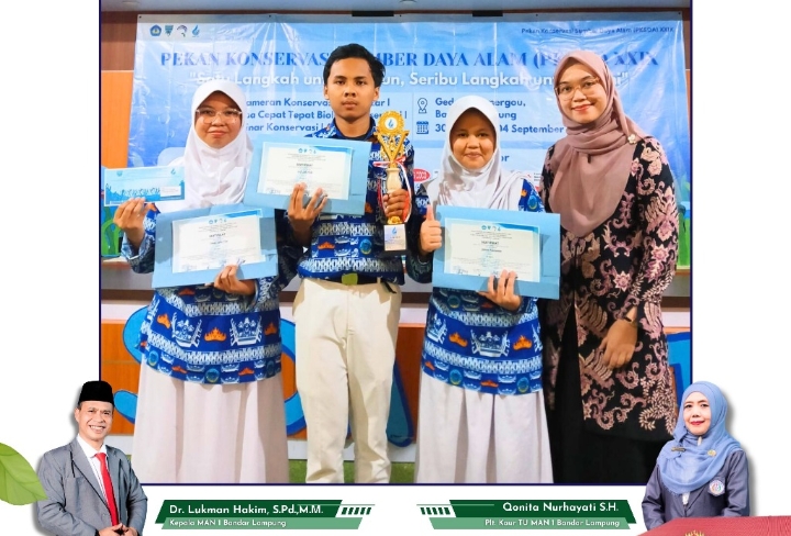 Tim LCT Biologi MAN 1 Bandar Lampung berhasil meraih Juara II pada Kompetisi Konservasi PKSDA XXIX FMIPA Universitas Lampung 2025.