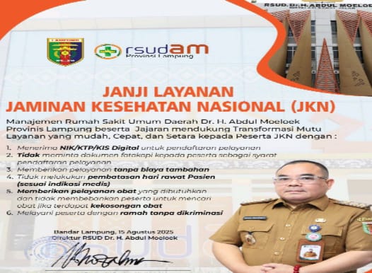 RSUDAM Lampung hadirkan layanan JKN yang mudah, cepat, setara, dan tanpa diskriminasi