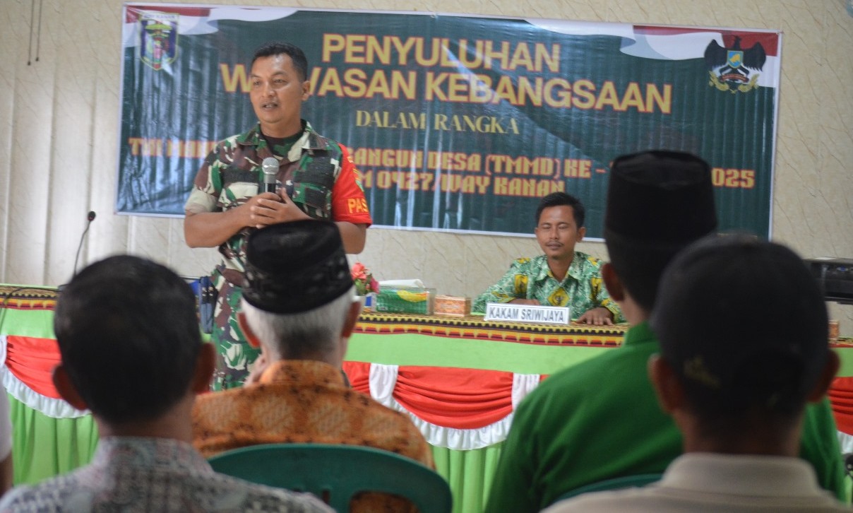 Kodim 0427/Way Kanan Gelar Penyuluhan Wawasan Kebangsaan dalam Program TMMD ke-126