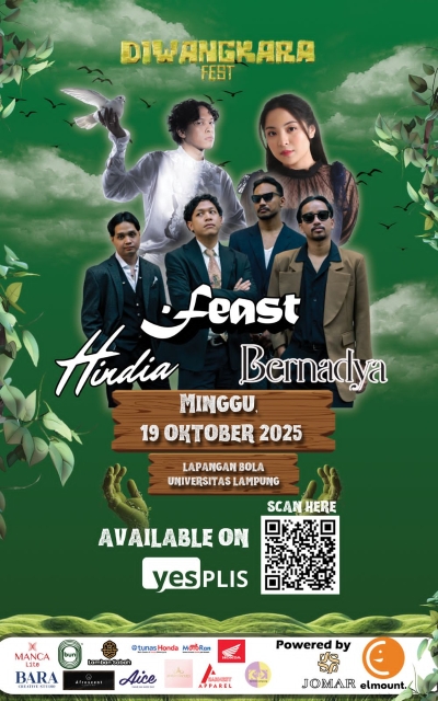Diwangkara Fest 2025 Unila Siap Guncang Lampung, Tampilkan Hindia, Feast, dan Bernadya