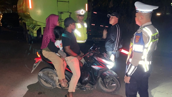 Amankan Akhir Pekan, Polres Banyuasin Gelar Razia KRYD di Gerbang Pemkab Banyuasin