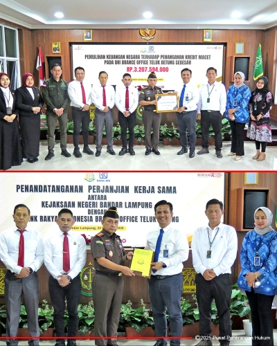 Pulihkan Keuangan Rp3,2 Miliar, Kejari Bandar Lampung dan BRI Teken Kerja Sama Hukum
