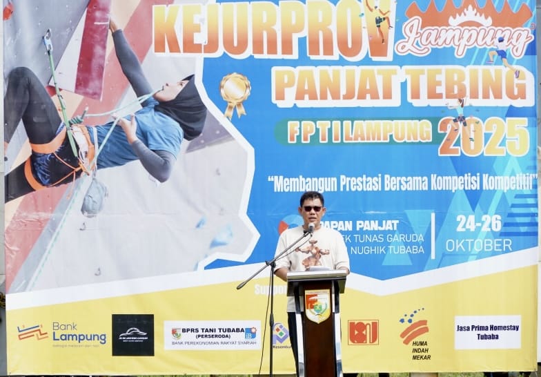Wabup Nadirsyah Buka Kejurprov Panjat Tebing Lampung 2025 di Tubaba