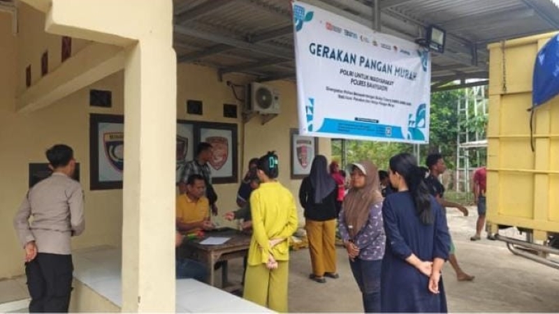 Gerakan Pangan Murah Polres Banyuasin Sukses, 8 Ton Beras Bulog Ludes Terjual