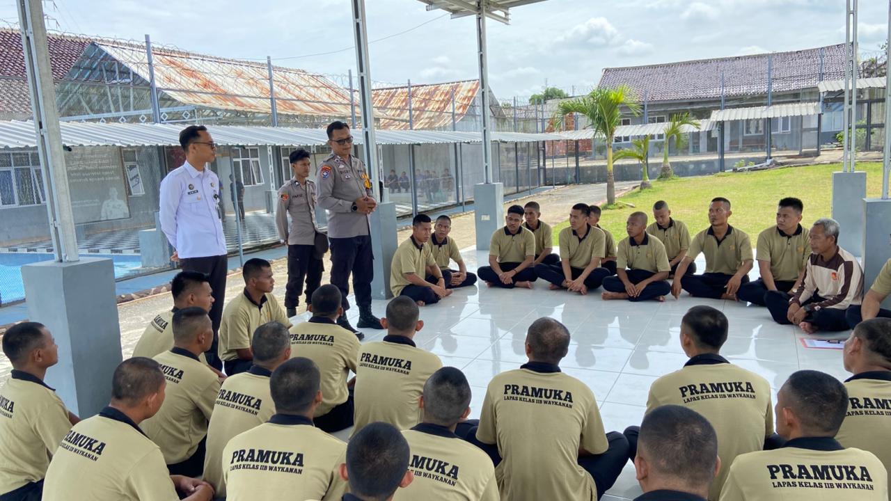Lapas Kelas IIB Way Kanan Bersinergi dengan Polres Gelar Pembinaan Kebangsaan Melalui Pramuka