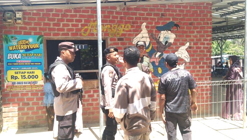 Patroli di Objek Wisata Water Byur, Polsek Baradatu Himbau Pengunjung Utamakan Keselamatan