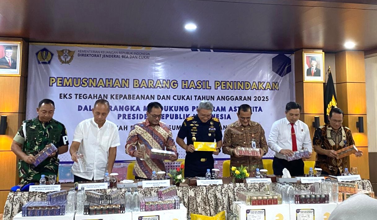 Bea Cukai Sumbagtim Tutup 2025 dengan Pemusnahan Barang Ilegal Rp45,8 Miliar