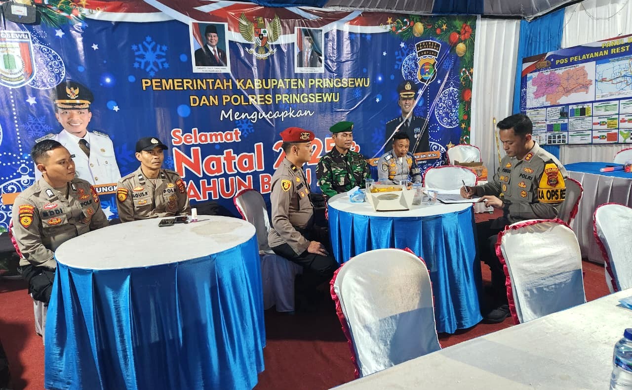 Kapolres Pringsewu Tinjau Pospam dan Posyan Operasi Lilin, Pastikan Keamanan Libur Nataru