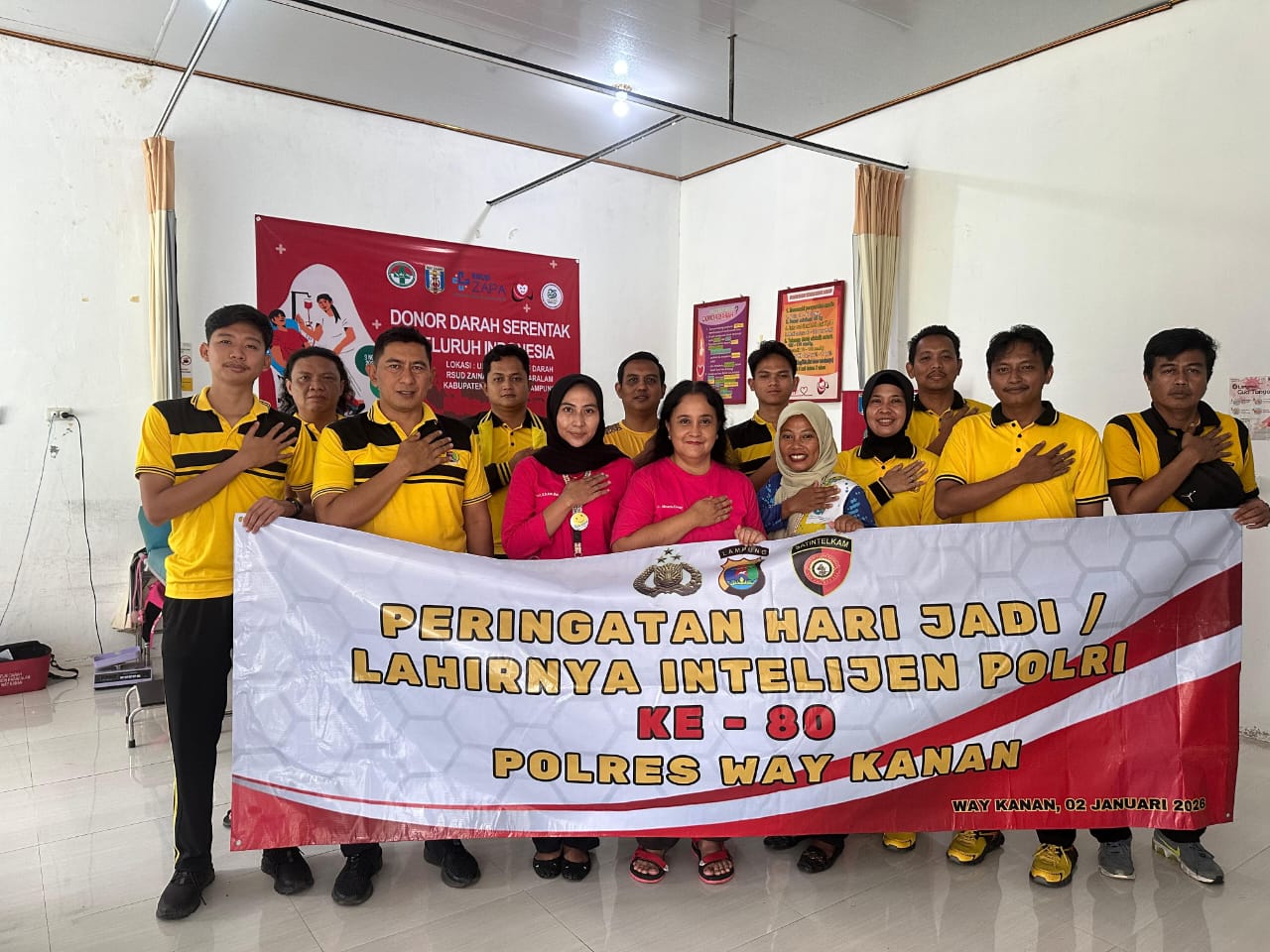 Kasat Intelkam Polres Way Kanan Pimpin Aksi Kemanusiaan Peringati Hari Jadi Intelijen ke-80