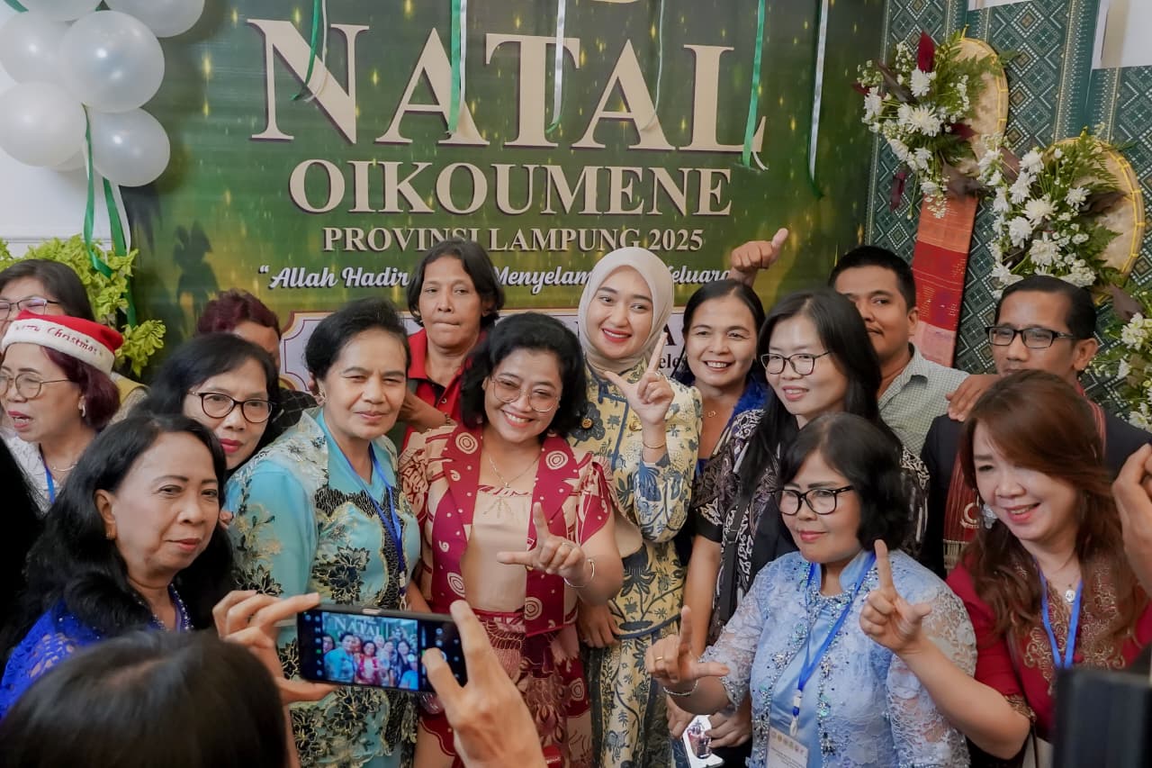 Natal Oikumene Lampung 2025, Wagub Jihan Nurlela Ajak Umat Perkuat Ketahanan Keluarga