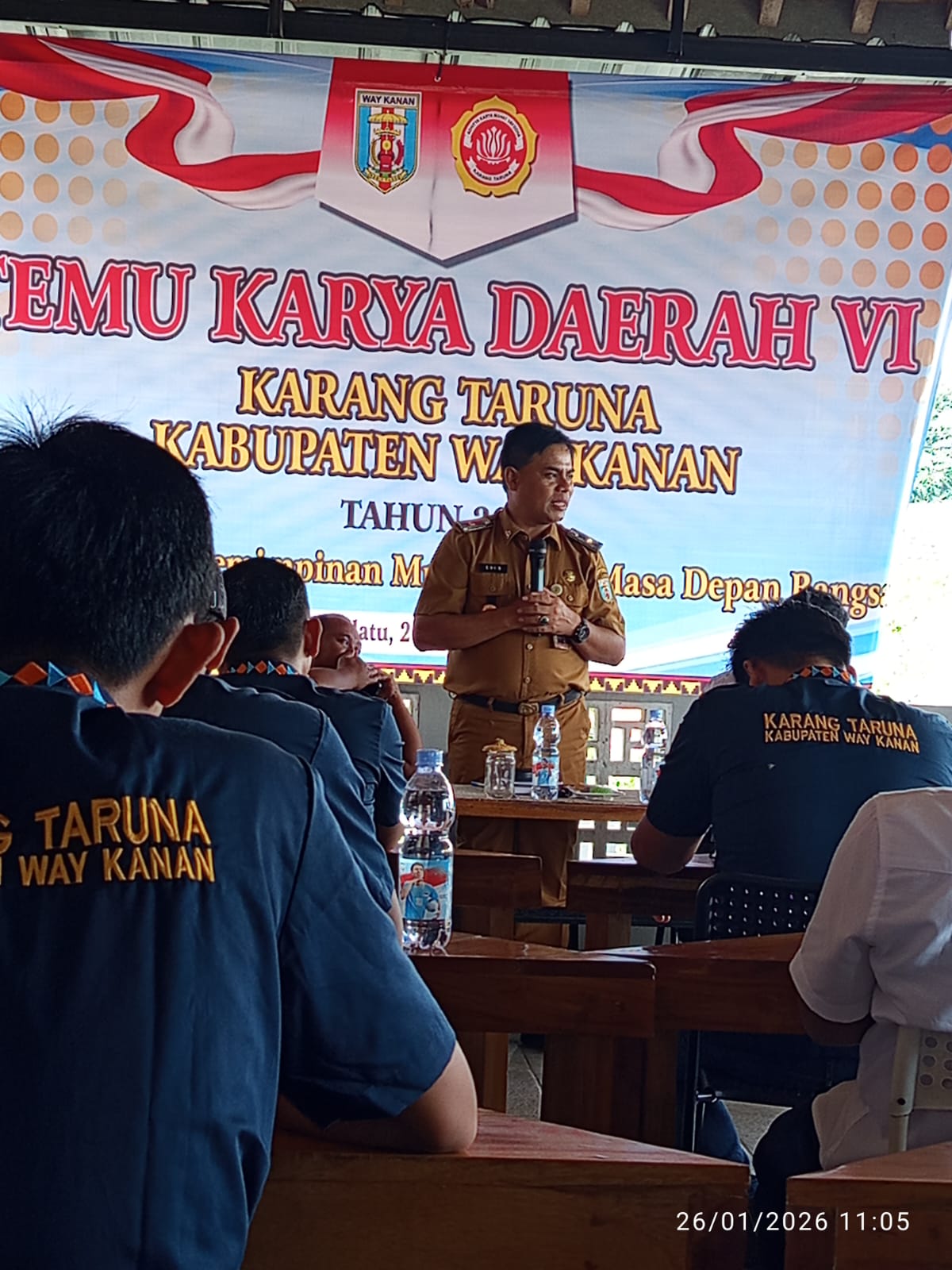 Mewakili Bupati Ayu Asalasiyah, Edi Suprianto Buka Temu Karya VI Karang Taruna Way Kanan