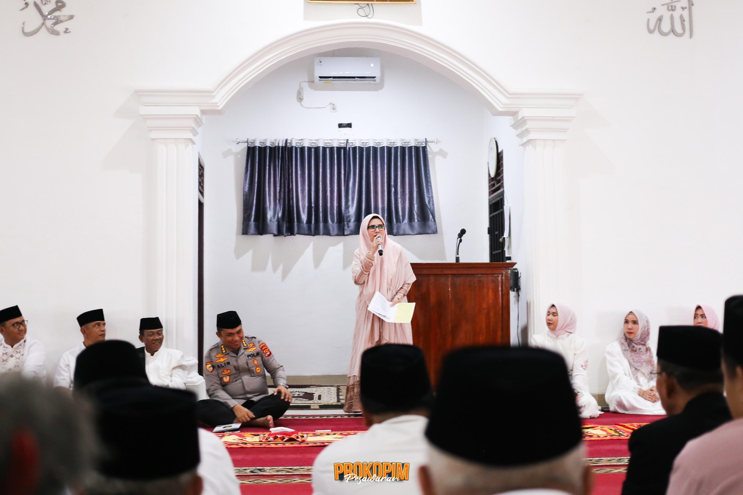 Bupati Nanda Indira Sambut Tim Safari Ramadan Provinsi Lampung di Masjid Al Ikhlas Negeri Sakti