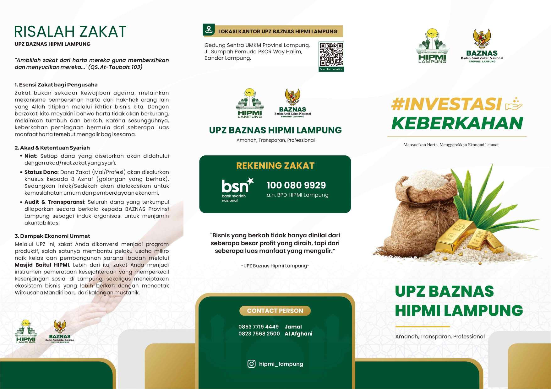 HIPMI Lampung Buka Layanan ZISWAF di Gedung Sentra UMKM