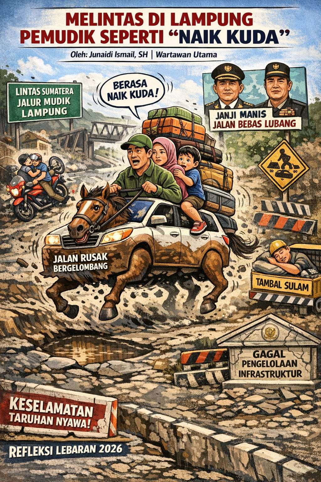 Melintas di Lampung Pemudik seperti “Naik Kuda”