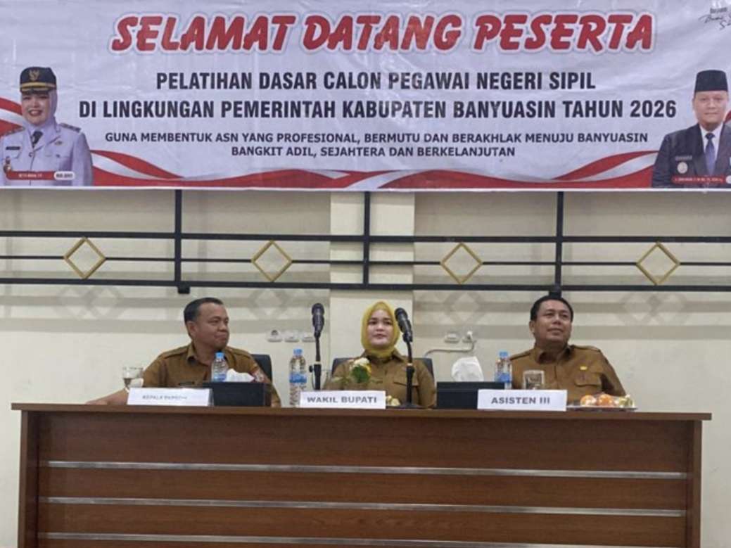 Wakil Bupati Netta Indian Tutup Latsar CPNS Banyuasin, Tekankan Karakter ASN BerAKHLAK