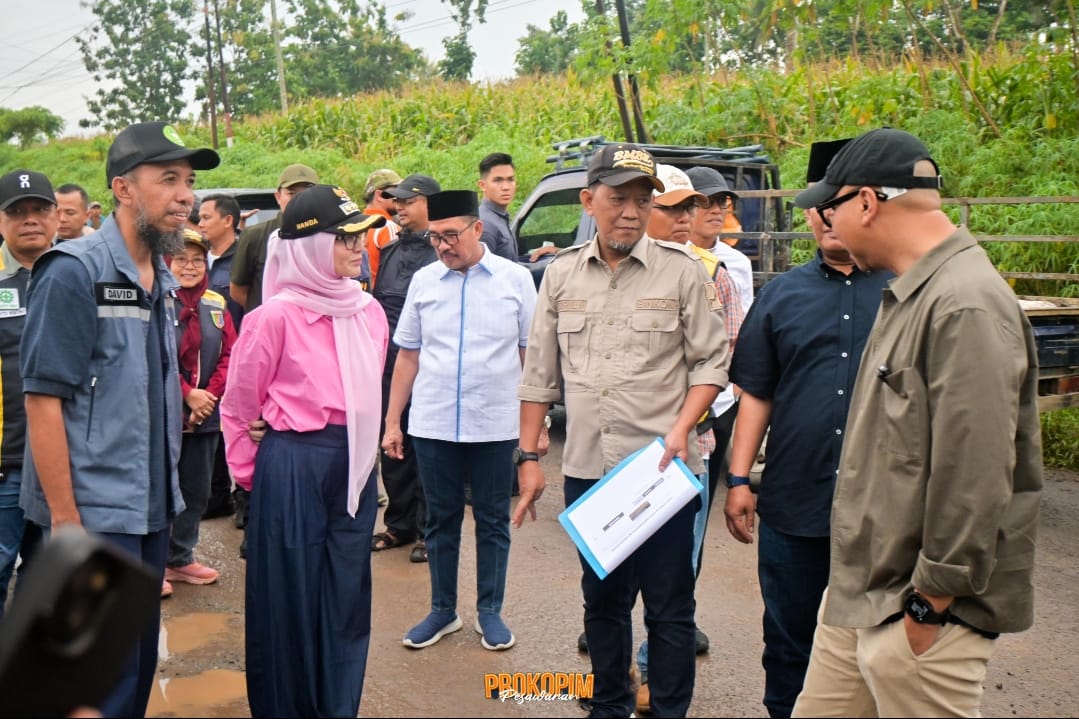 Dampingi Gubernur Mirza Cek Jalan Provinsi, Bupati Nanda Indira Pastikan Akses Vital Pesawaran Diperbaiki