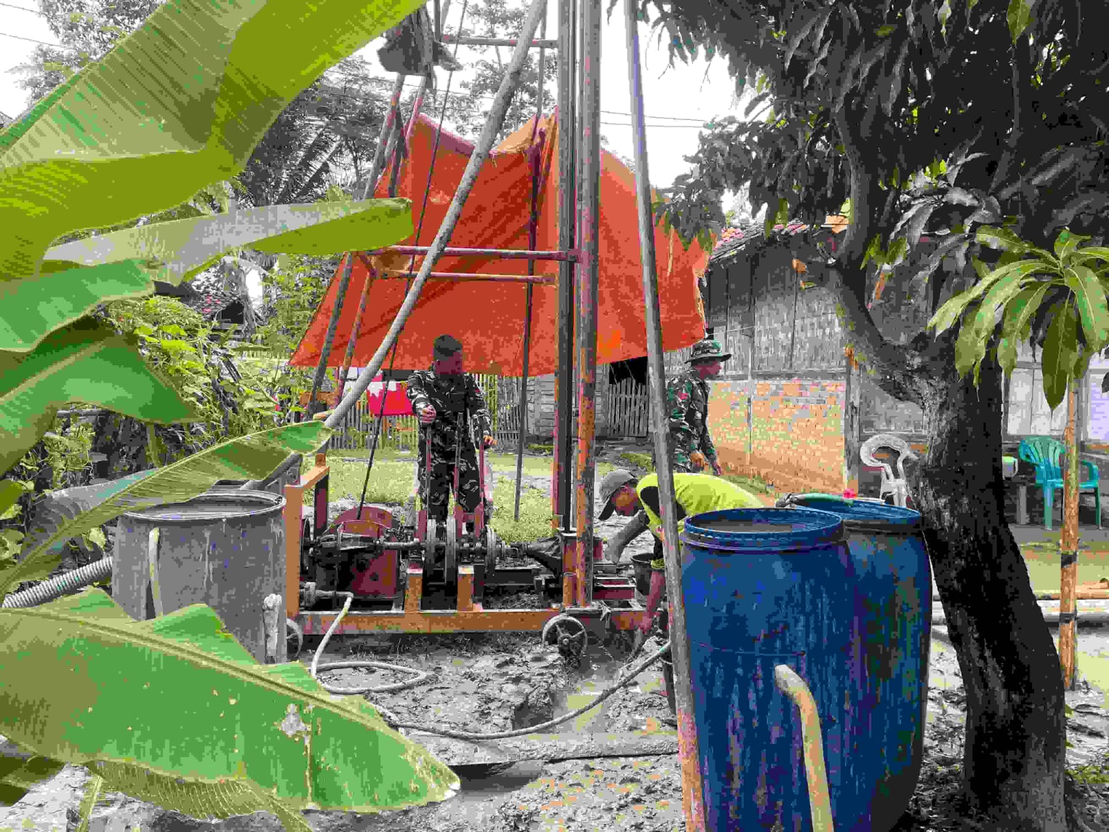 Perkuat Akses Air Bersih, Program TMMD Pesawaran Percepat Pembangunan Sumur Bor di 5 Titik