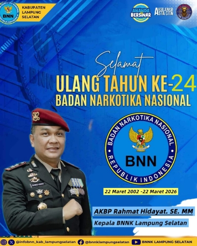 HUT Ke-24 BNN RI, Kepala BNNK Lampung Selatan Tegaskan Akselerasi War on Drugs Menuju Indonesia Bersinar
