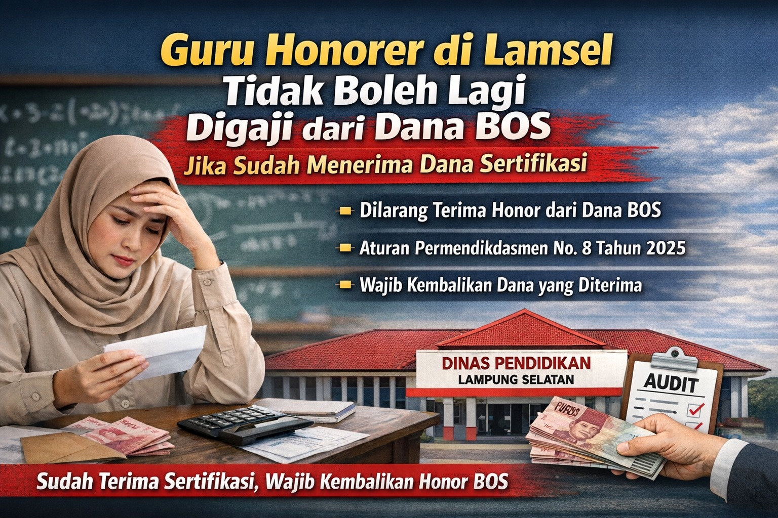 Guru Honorer Bersertifikasi di Lampung Selatan Tak Lagi Terima Honor BOS