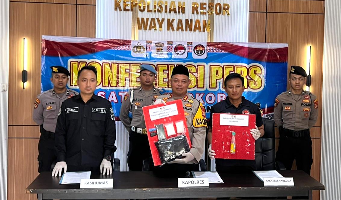 Polres Way Kanan Tangkap Pengedar Sabu 201 Gram, Nilai Barang Bukti Capai Rp201 Juta