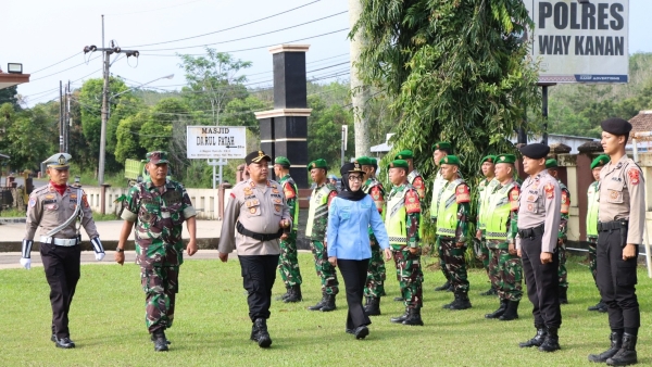 Polres Way Kanan Gelar Apel Operasi Ketupat Krakatau 2026 untuk Amankan Mudik Lebaran